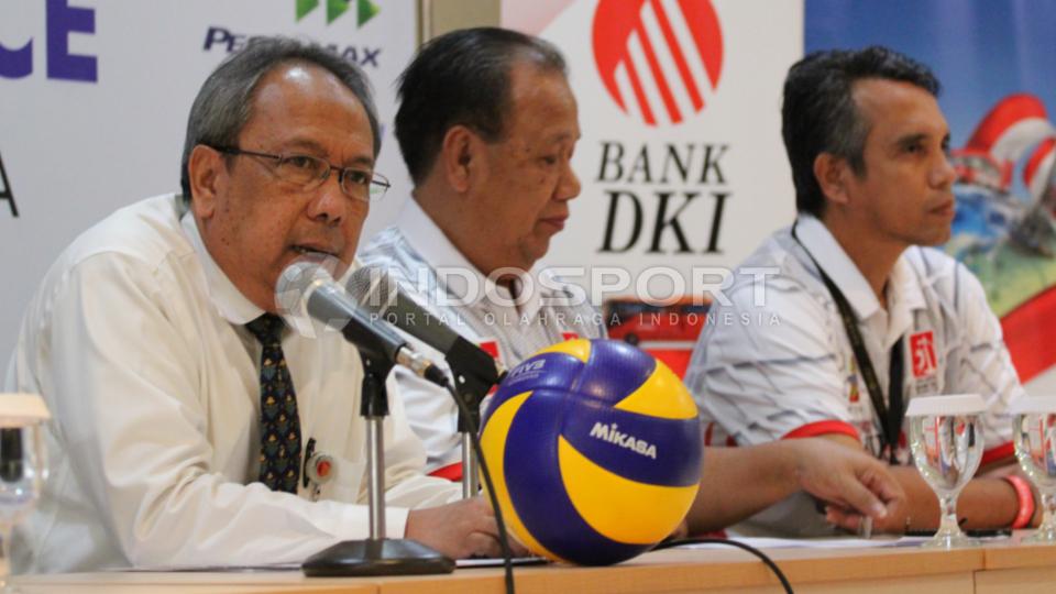 Jumpa pers Pertamina Proliga 2015 di Kantor Pusat Bank DKI, Jakarta Pusat, Maret 2015.